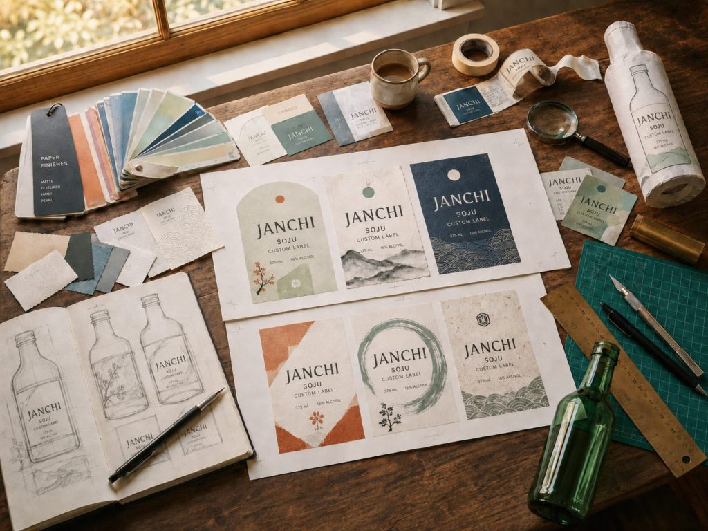RTM custom label process from brief to shelf